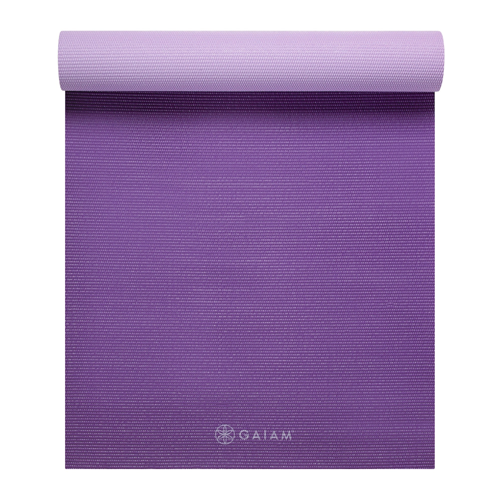 Premium 2-Color Yoga Mats (6mm) Plum Jam top rolled