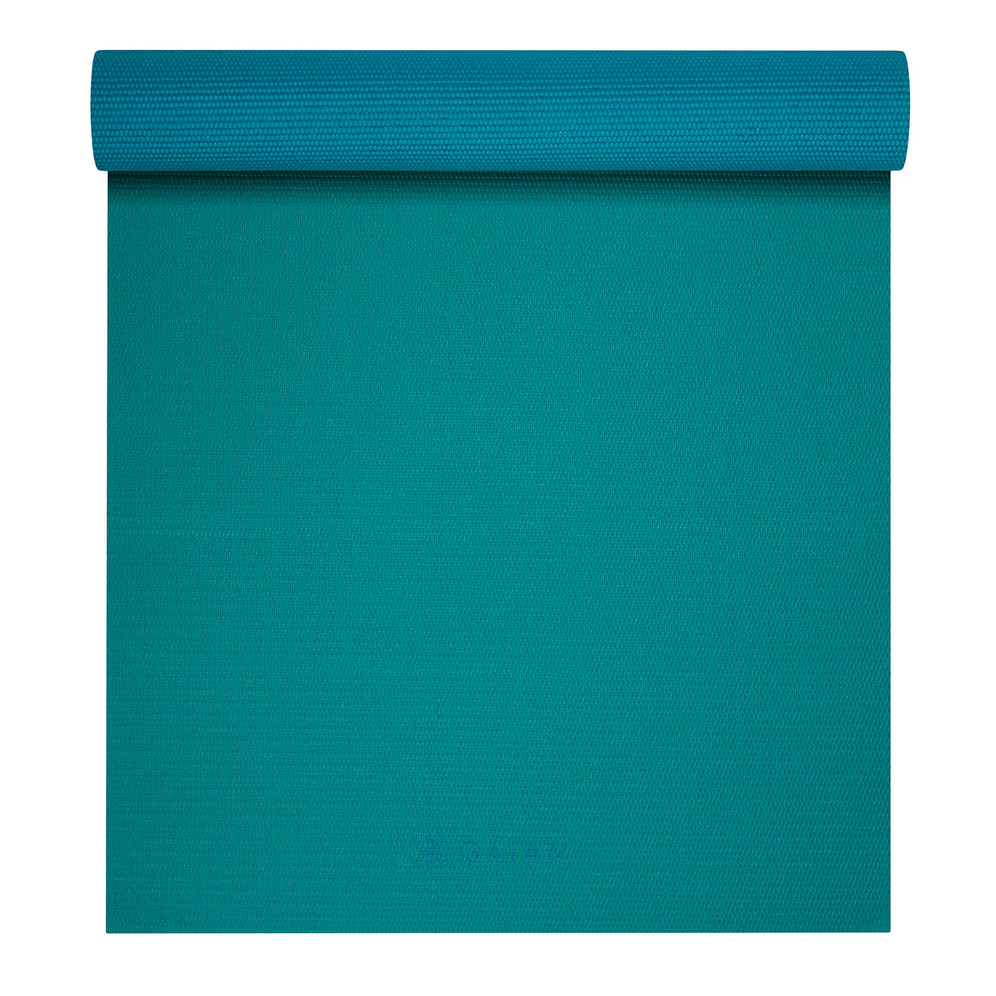 Premium 2-Color Yoga Mats (6mm) Turquoise Sea top rolled