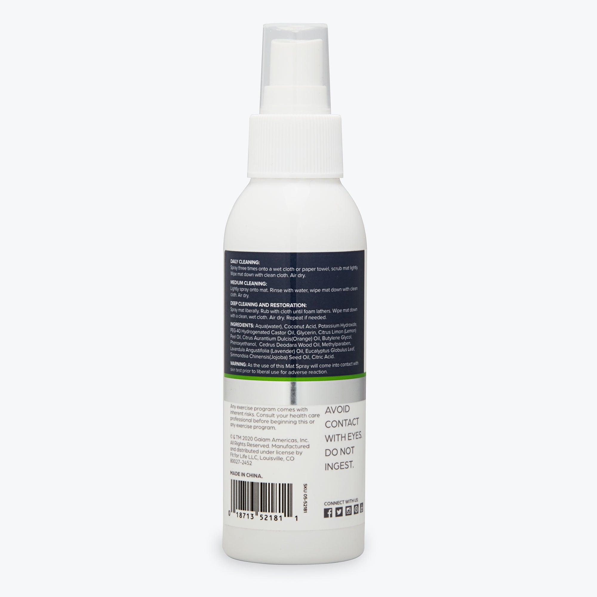 gaiam yoga mat wash label