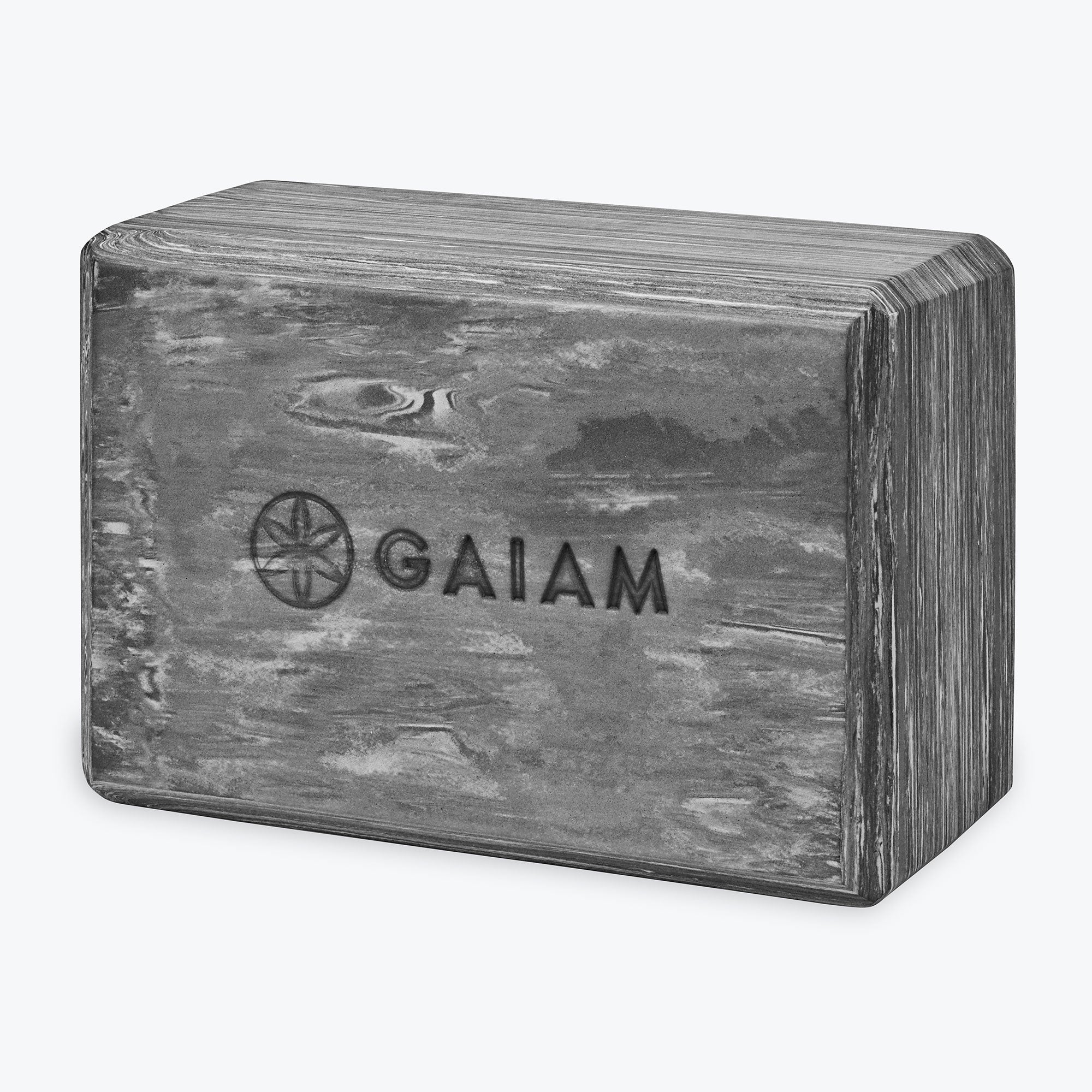 grey marbled yoga block front