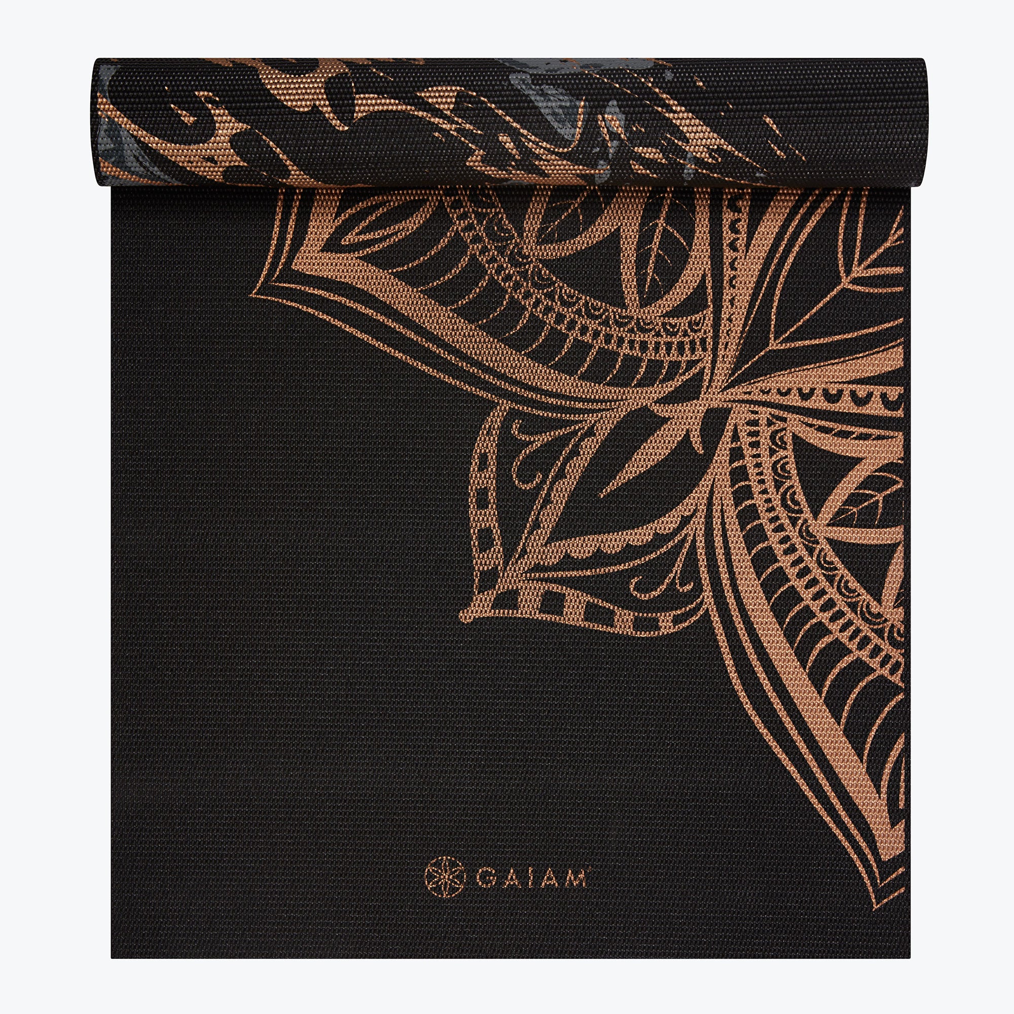 Marbled Bronze Medallion Yoga Mat reverse mandala side