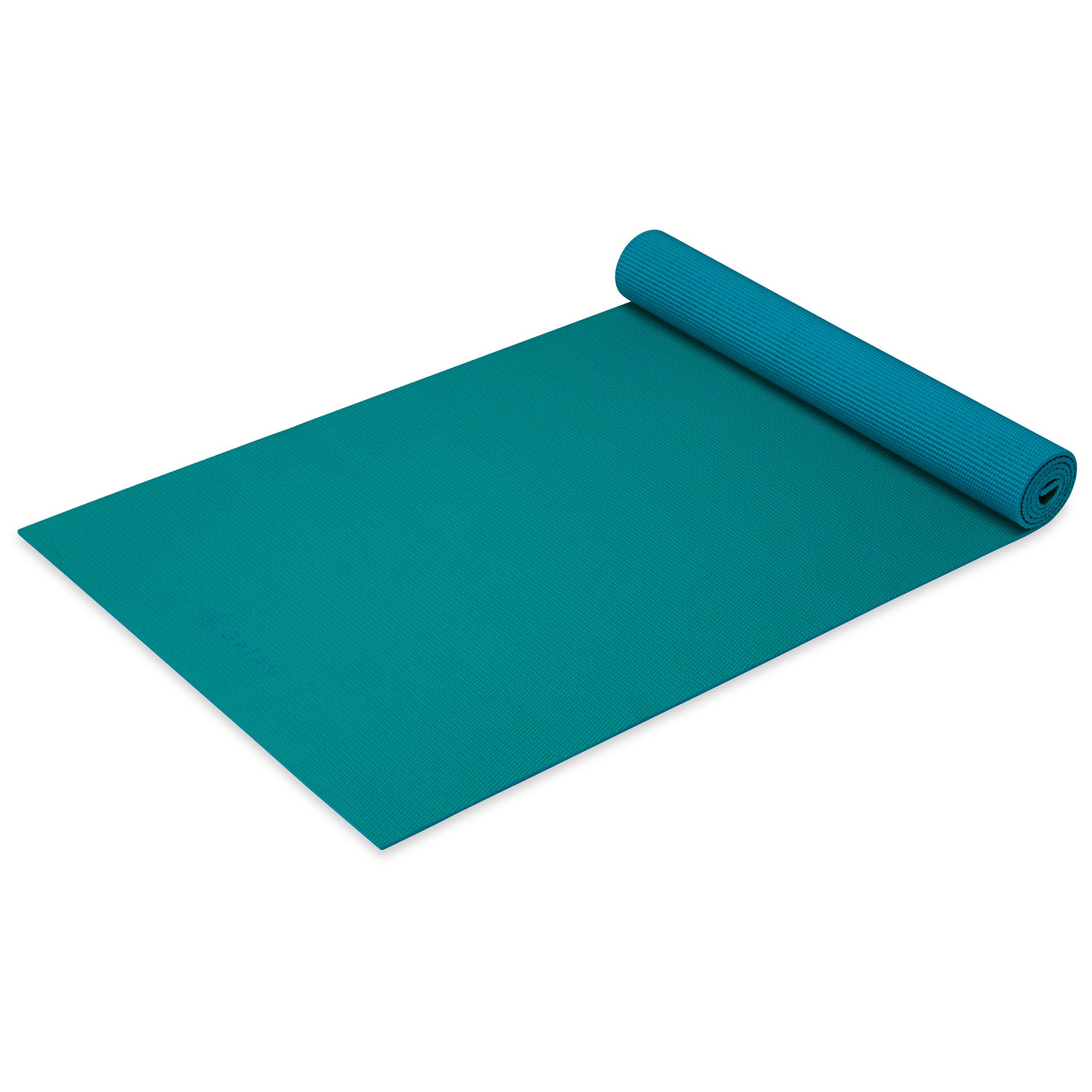 Premium 2-Color Yoga Mats (6mm) Turquoise Sea top rolled angle